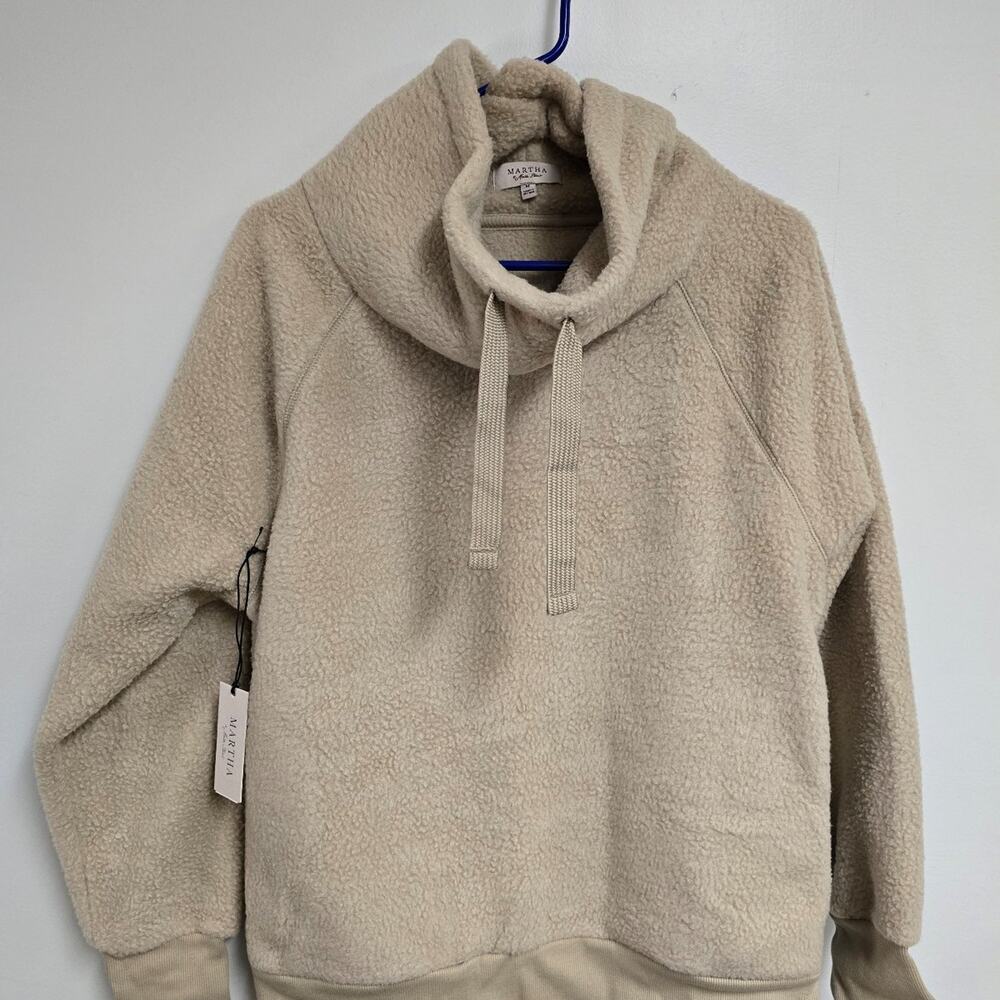Martha Stewart Pullover Curly washed Taupe size Med NWT